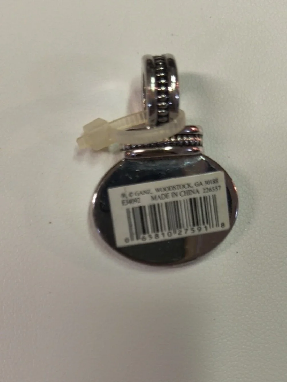 Silver Initial H Pendant Charm By Ganz Nwt